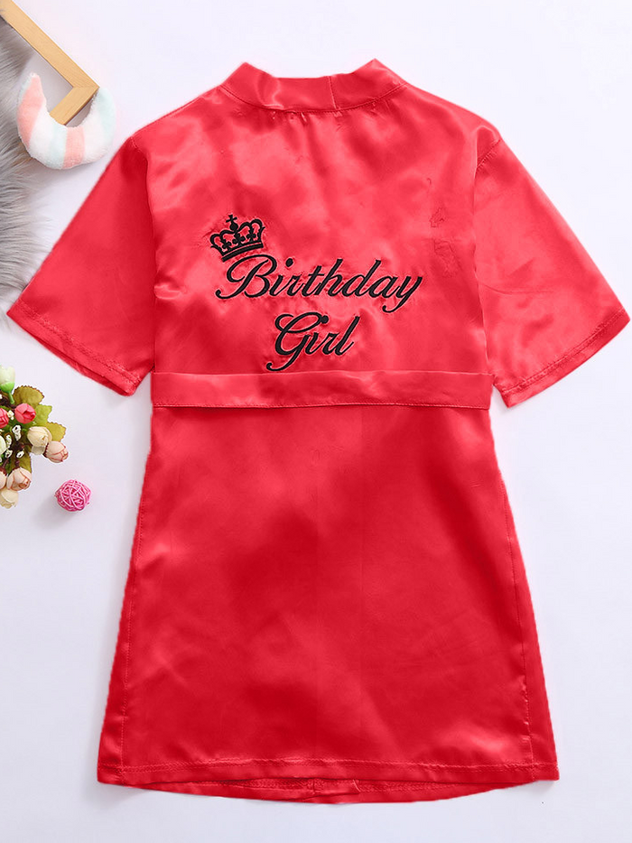 Girls Birthday Girl" Satin Robe Mia Belle Girls