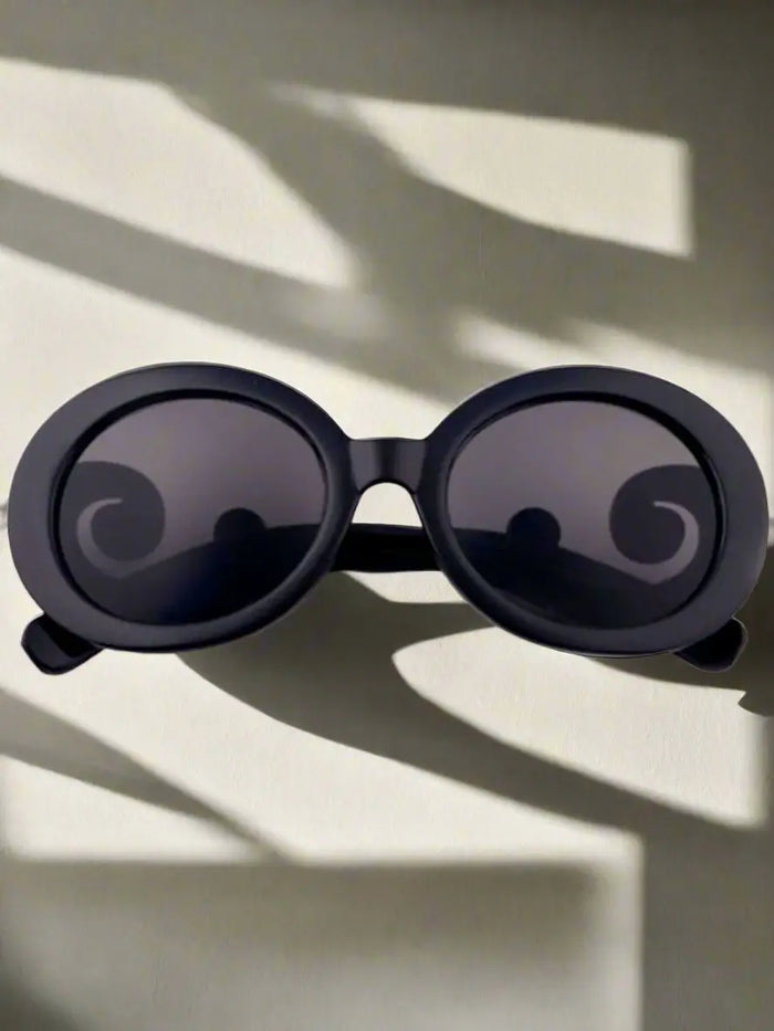Girls Black Round Vintage Sunglasses - Black - Girls Accessories