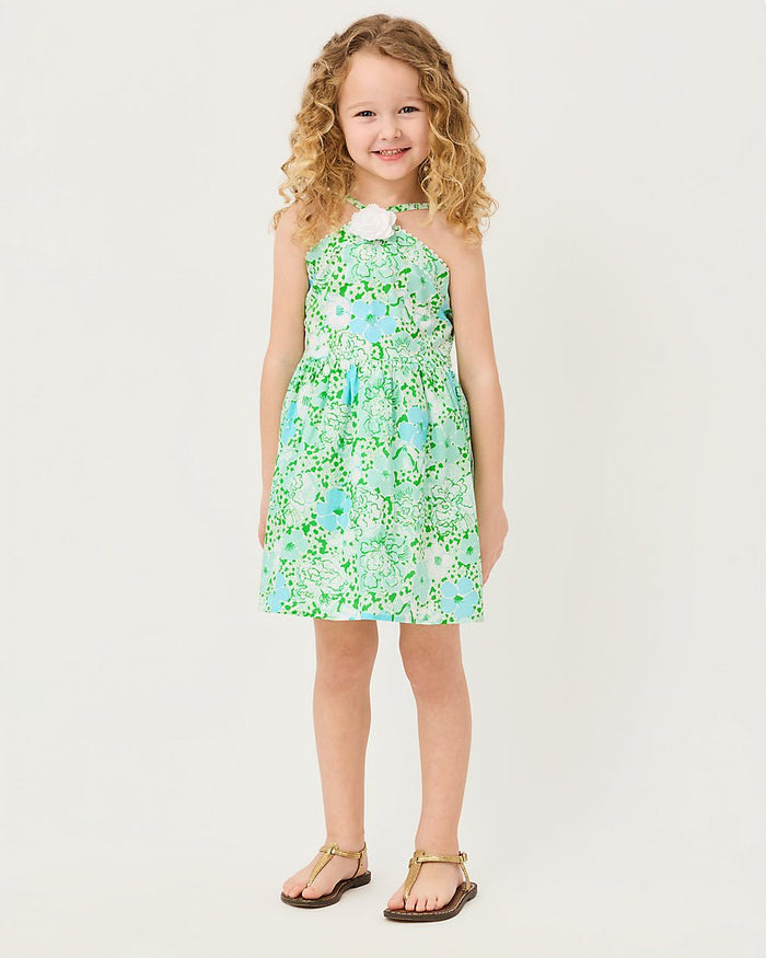 Lilly Pulitzer - Girls Madelin Flower Dress - Mint Condition Burst Of Joy