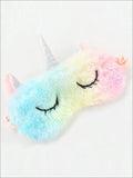 Girls Plush Unicorn Lash Eye Mask - Rainbow - Girls Accessories