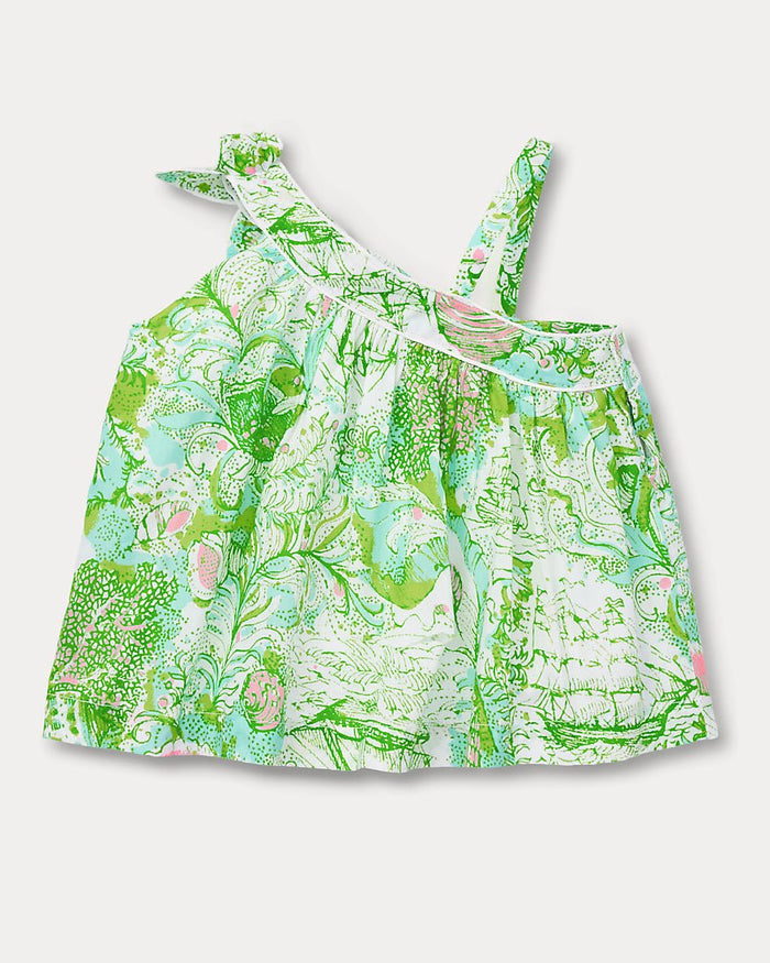 Lilly Pulitzer - Girls Tessa One Shoulder Top - Resort White Ship To Shore