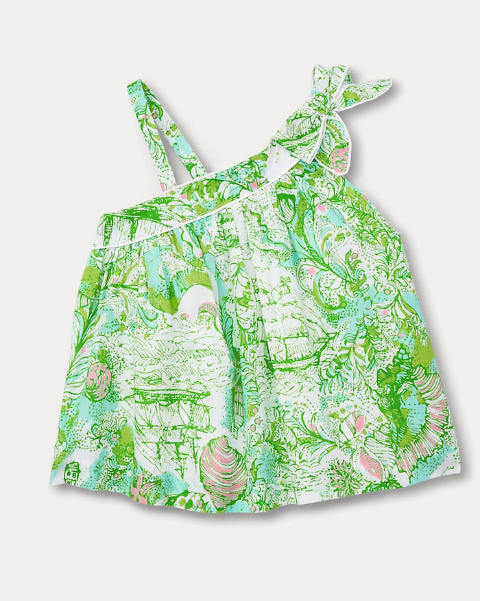 Lilly Pulitzer - Girls Tessa One Shoulder Top - Resort White Ship To Shore