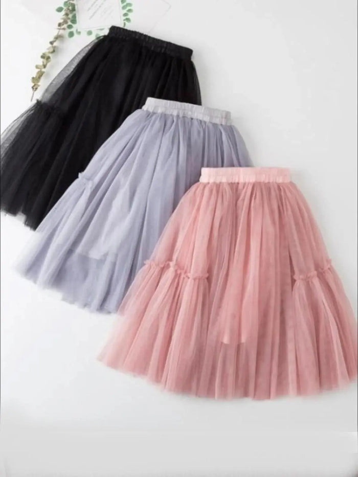 Girls Tulle Layered Midi Tutu Skirt Mia Belle Girls