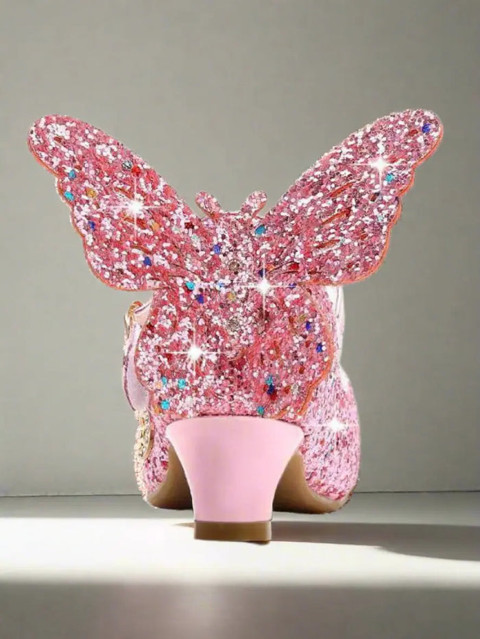 Glitter Butterfly Mary Jane Mini Heels By Liv and Mia Mia Belle Girls
