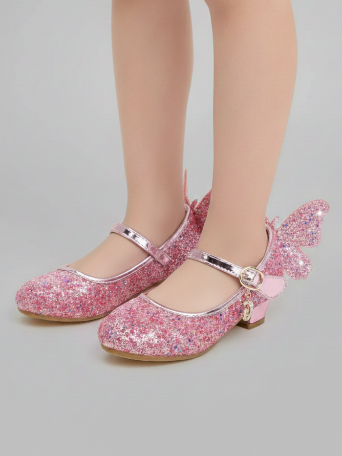 Glitter Butterfly Mary Jane Mini Heels By Liv and Mia Mia Belle Girls