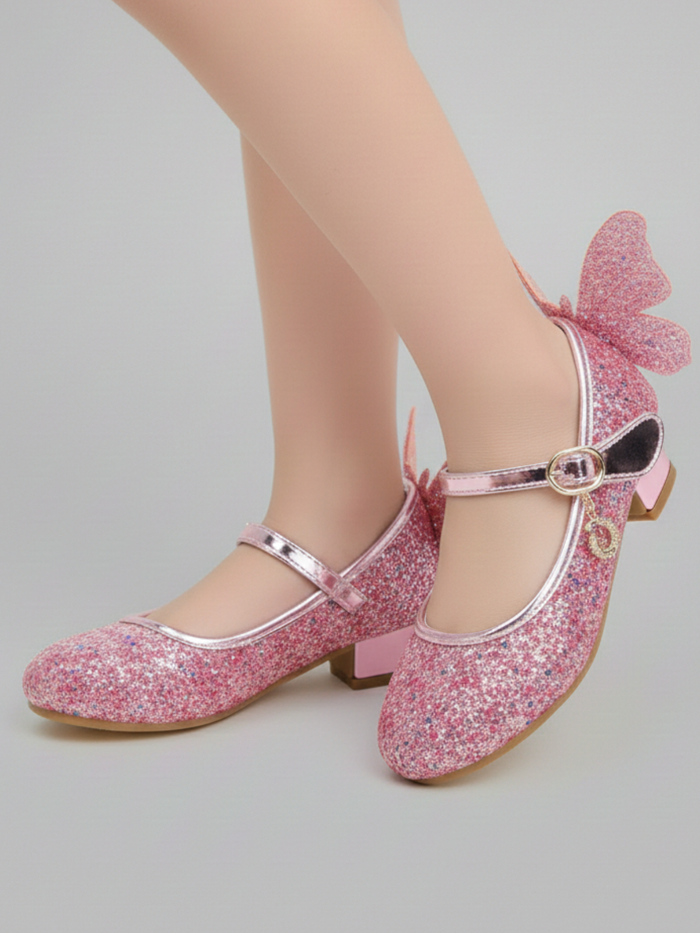 Glitter Butterfly Mary Jane Mini Heels By Liv and Mia Mia Belle Girls