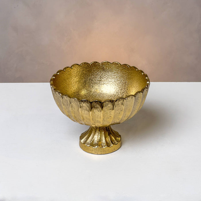 Gold Aluminum Pedestal Bowl