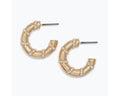 Gold Hoop with Small Pearls Earrings