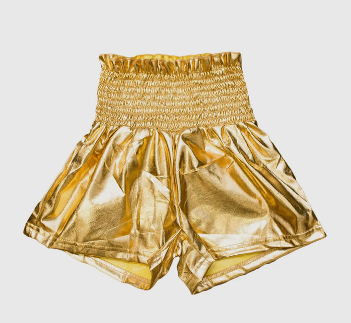 Gold Metallic Kids Shorts