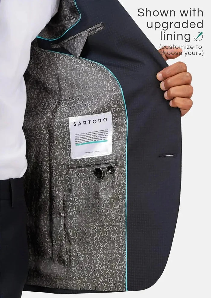 Astor Graphite Blue Microcheck Jacket - SARTORO