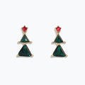 Green Crystal Tree Earrings