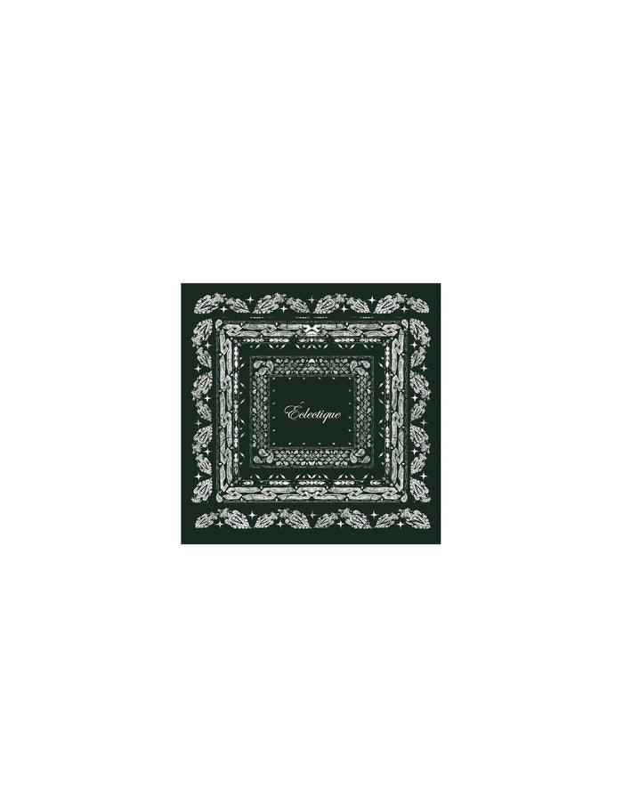 Green Silk Scarf in Mountain View Green flat lay