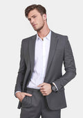 Astor Grey Charcoal Crosshatch Jacket - SARTORO