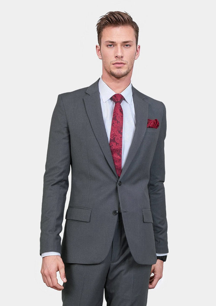 Astor Grey Charcoal Crosshatch Jacket - SARTORO