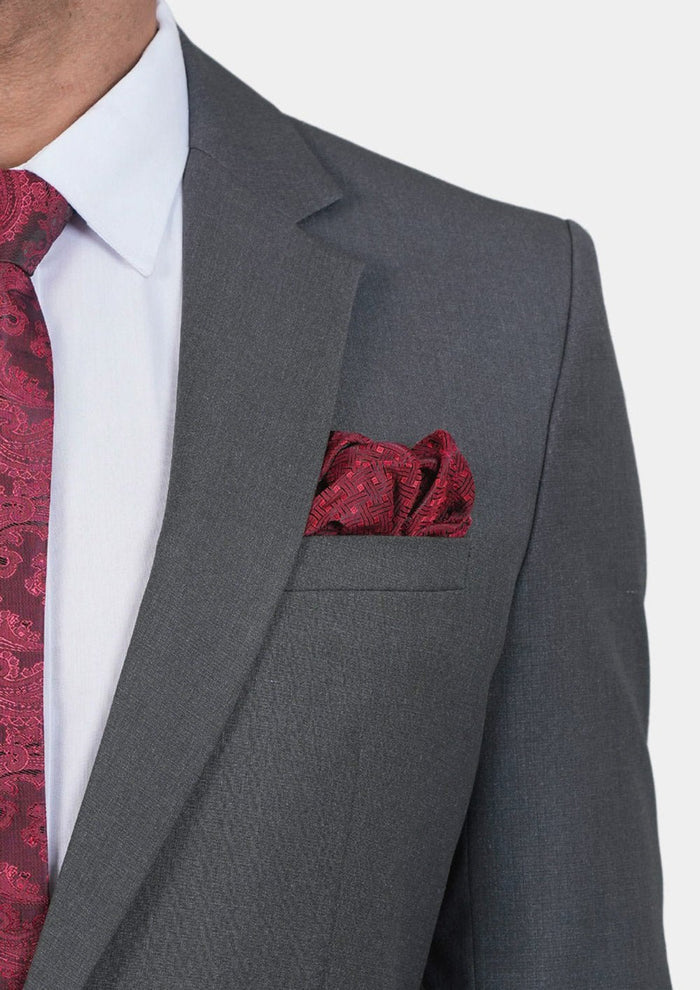 Astor Grey Charcoal Crosshatch Suit - SARTORO