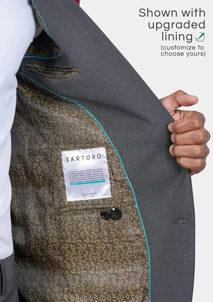 Astor Grey Charcoal Crosshatch Suit - SARTORO