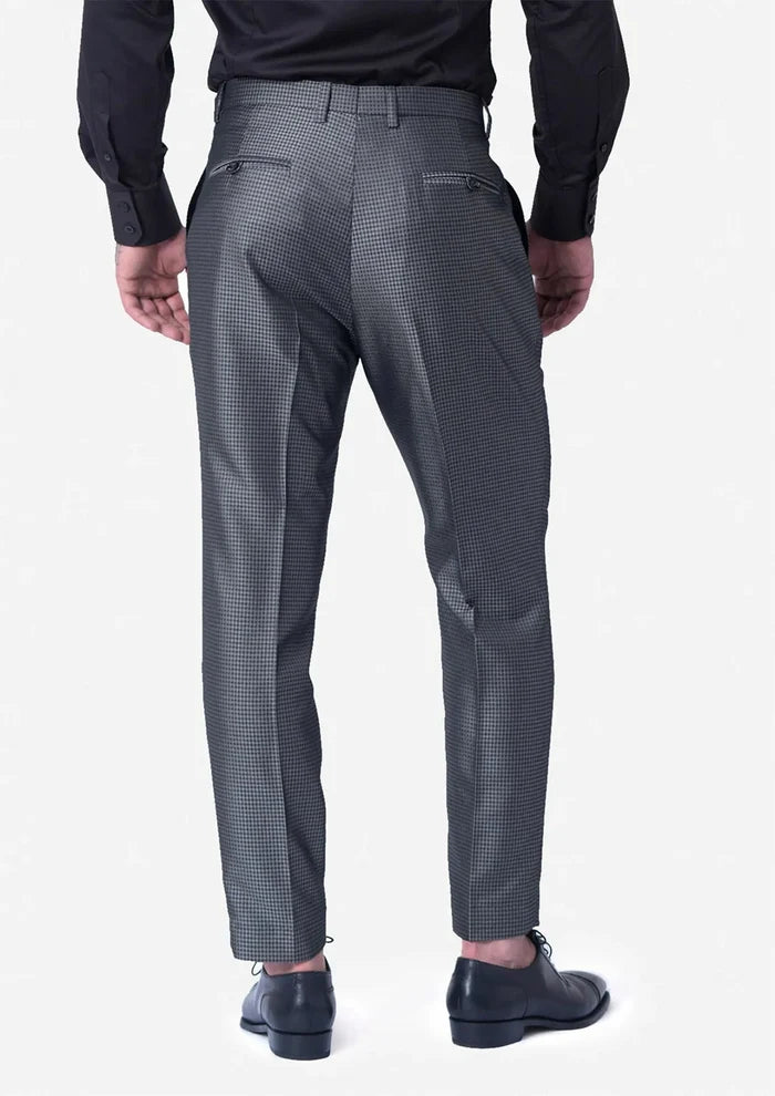Grey Microcheck Pants - SARTORO