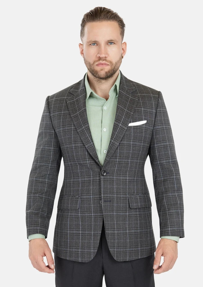 Astor Grey Two - Tone Plaid Jacket - SARTORO