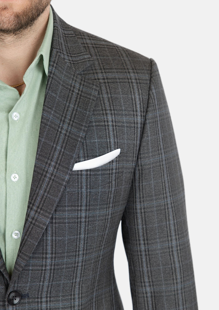 Astor Grey Two - Tone Plaid Jacket - SARTORO