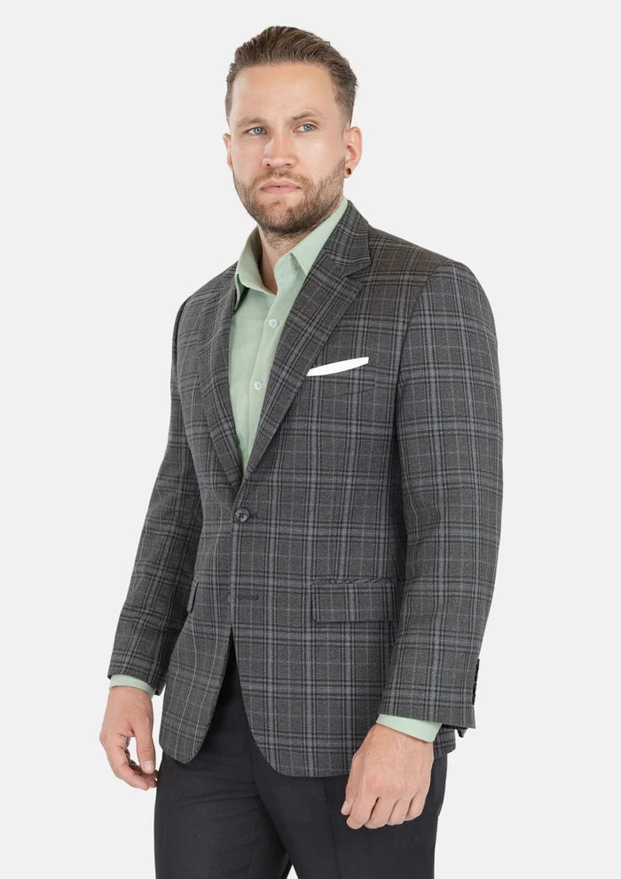 Astor Grey Two - Tone Plaid Jacket - SARTORO