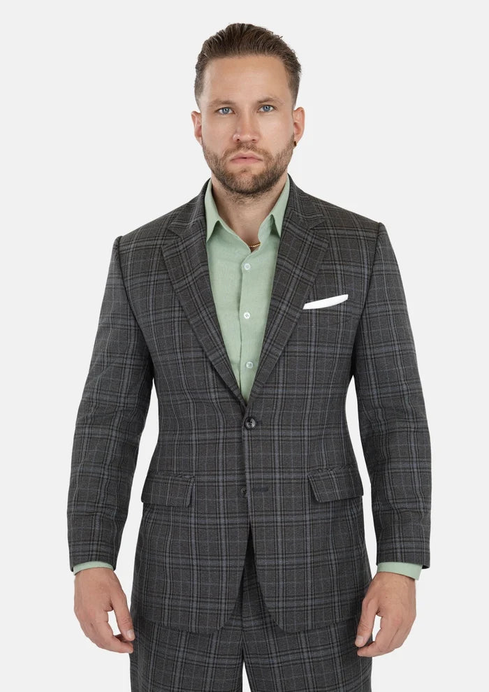 Astor Grey Two - Tone Plaid Suit - SARTORO