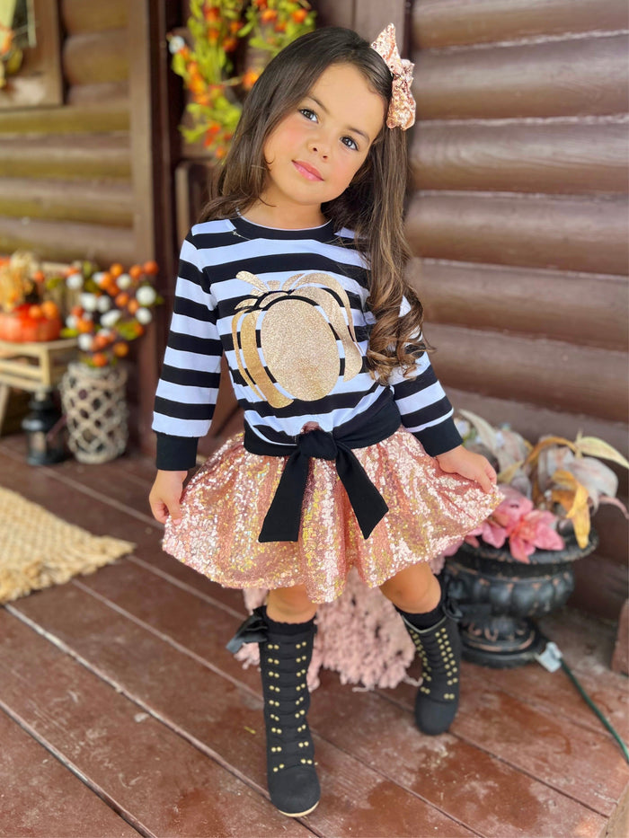 Harvest Sparkle Sequin Tutu Skirt Set Mia Belle Girls
