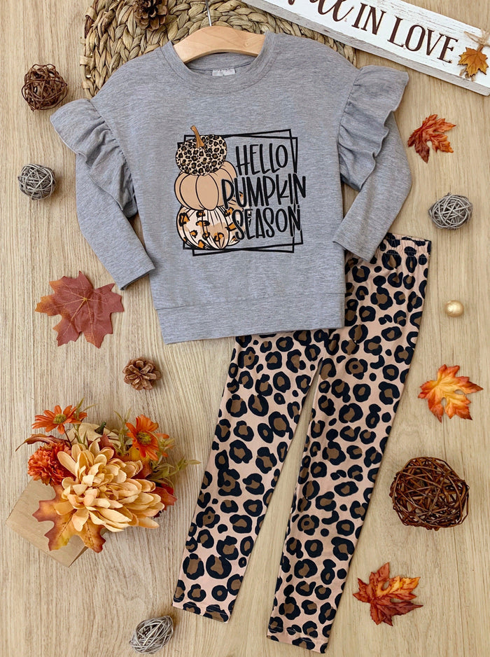 Girls Fall Clothes | Pumpkin Pullover & Legging Set - Mia Belle Girls