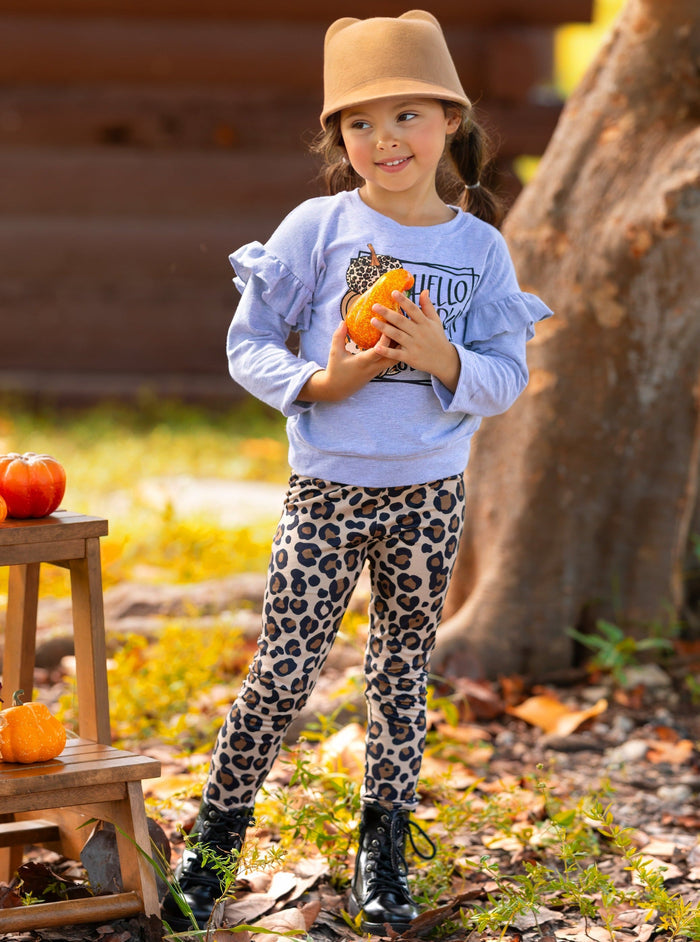 Girls Fall Clothes | Pumpkin Pullover & Legging Set - Mia Belle Girls