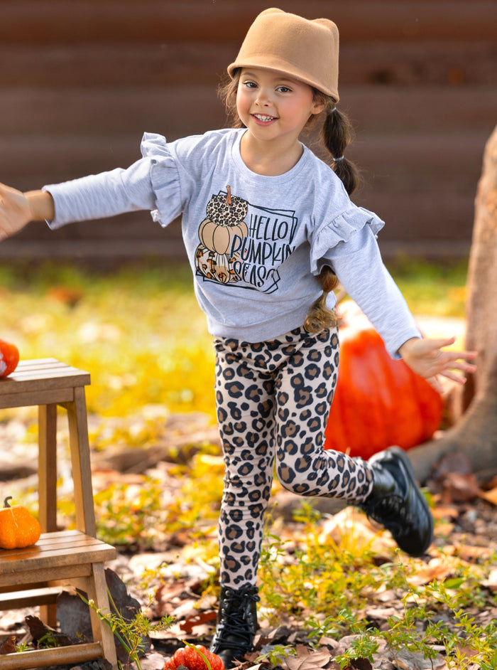 Girls Fall Clothes | Pumpkin Pullover & Legging Set - Mia Belle Girls