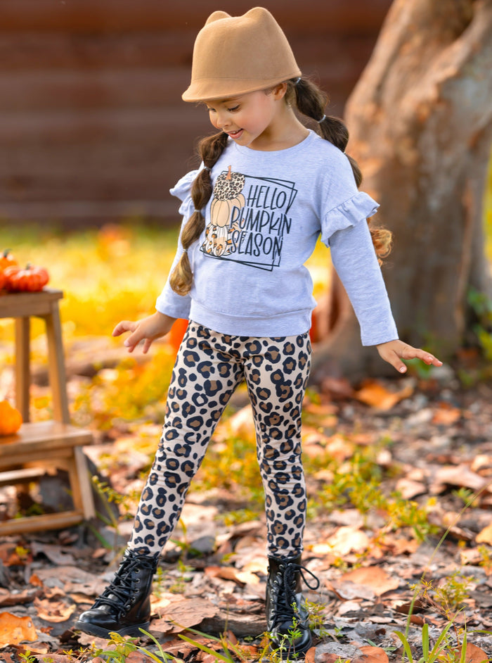 Girls Fall Clothes | Pumpkin Pullover & Legging Set - Mia Belle Girls