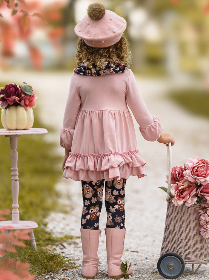 Fall Outfits | Cute Tunic, Scarf & Legging Set | Mia Belle Girls