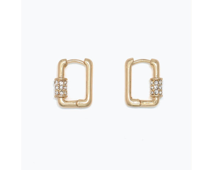 Huggies with Crystals Earrings
