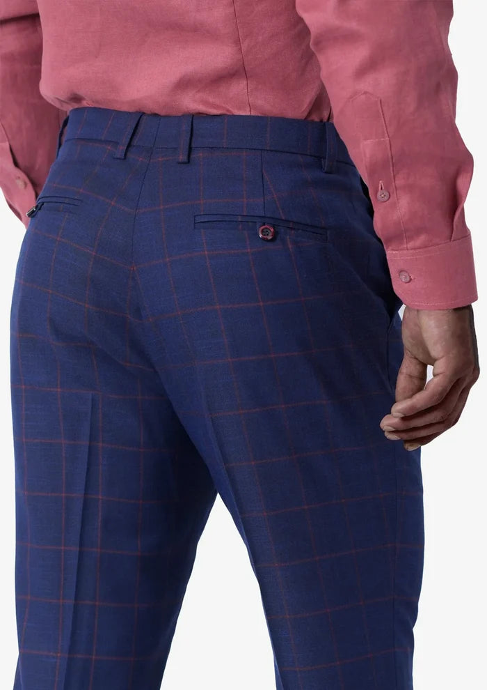Indigo Blue Windowpane Pants
