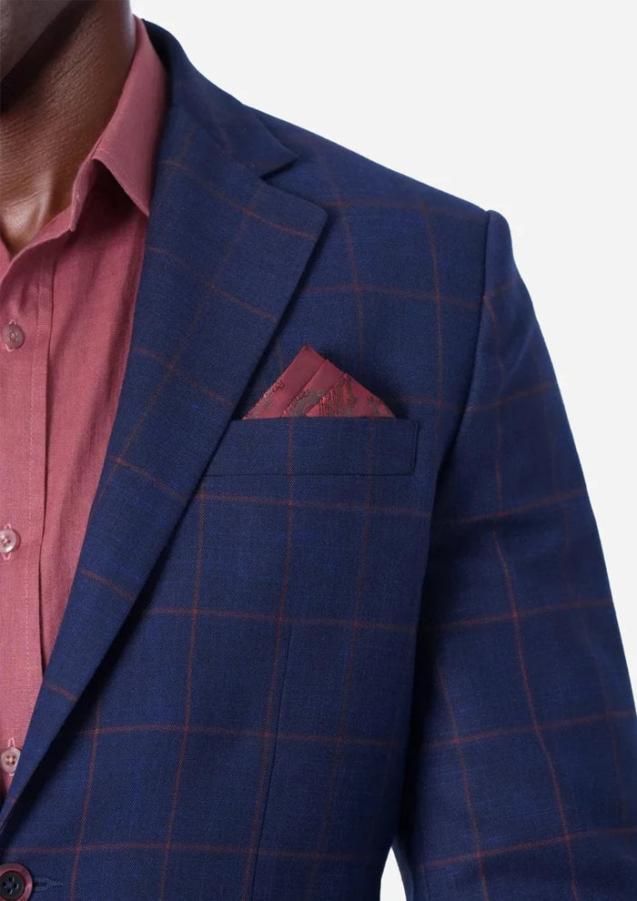 Astor Indigo Blue Windowpane Suit - SARTORO
