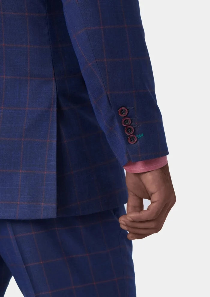 Astor Indigo Blue Windowpane Suit - SARTORO