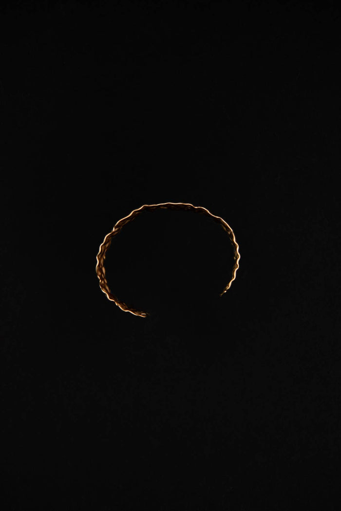 Inez 14kt Gold Plated Hammered Cuff Bracelet
