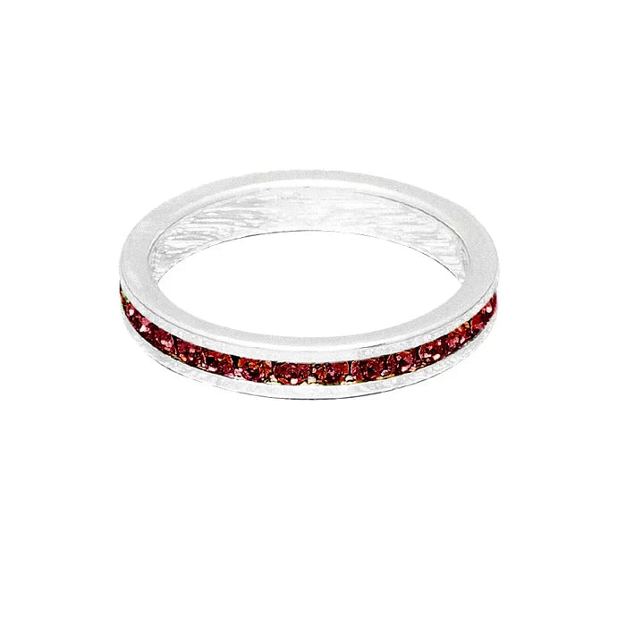 January (Garnet) White Gold Ring | Size 8