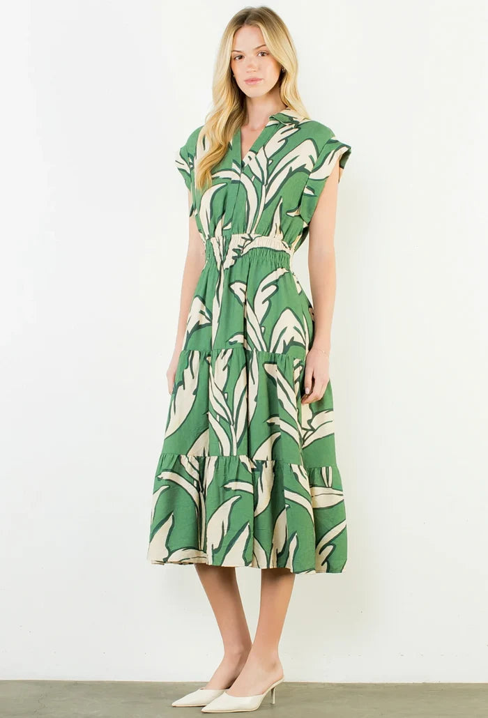Jenna Short Sleeve Pattern Print Dress