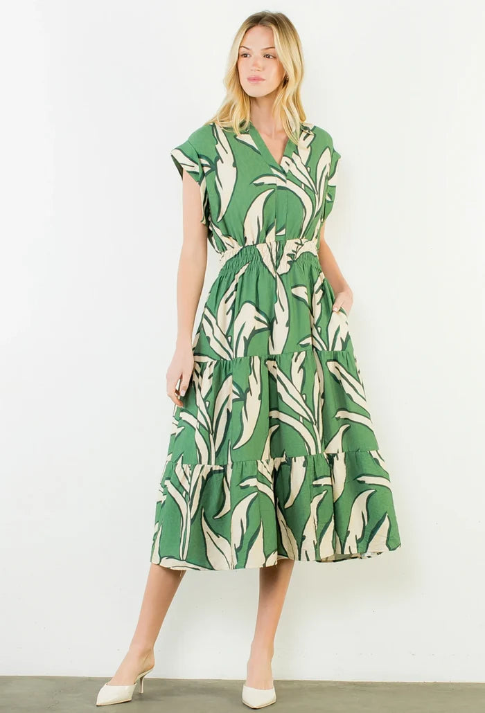 Jenna Short Sleeve Pattern Print Dress