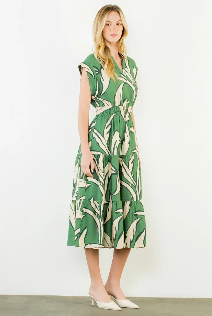 Jenna Short Sleeve Pattern Print Dress