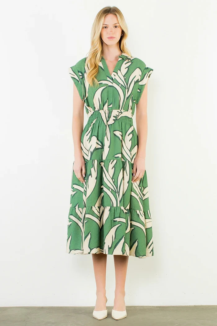 Jenna Short Sleeve Pattern Print Dress