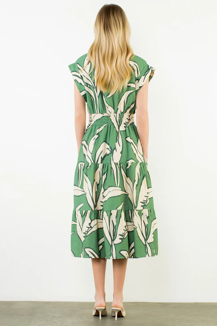 Jenna Short Sleeve Pattern Print Dress
