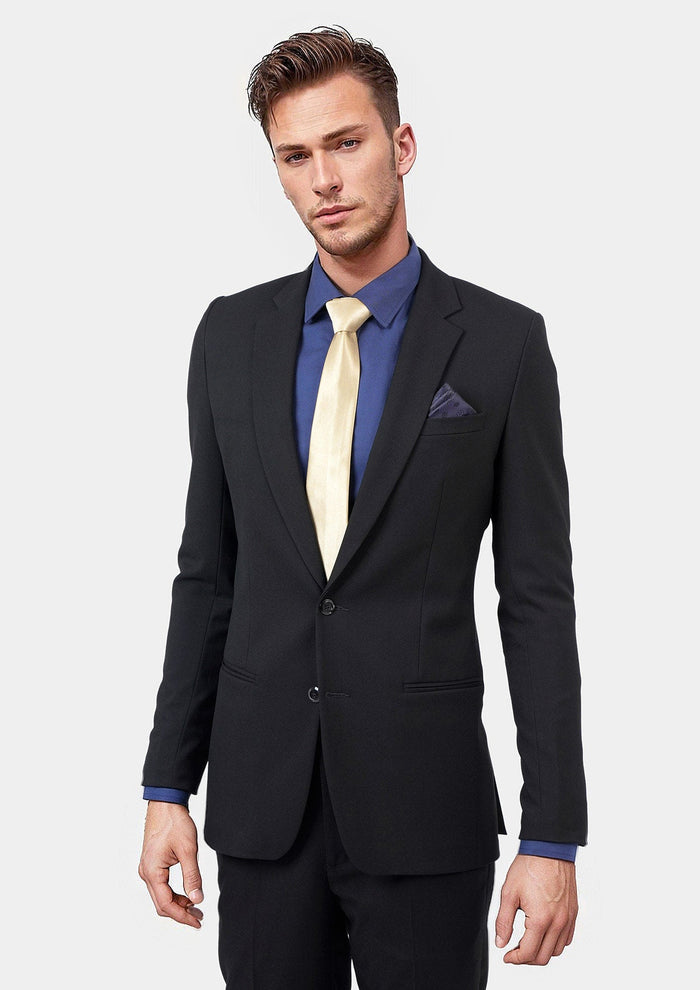 Astor Jet Black Twill Jacket - SARTORO
