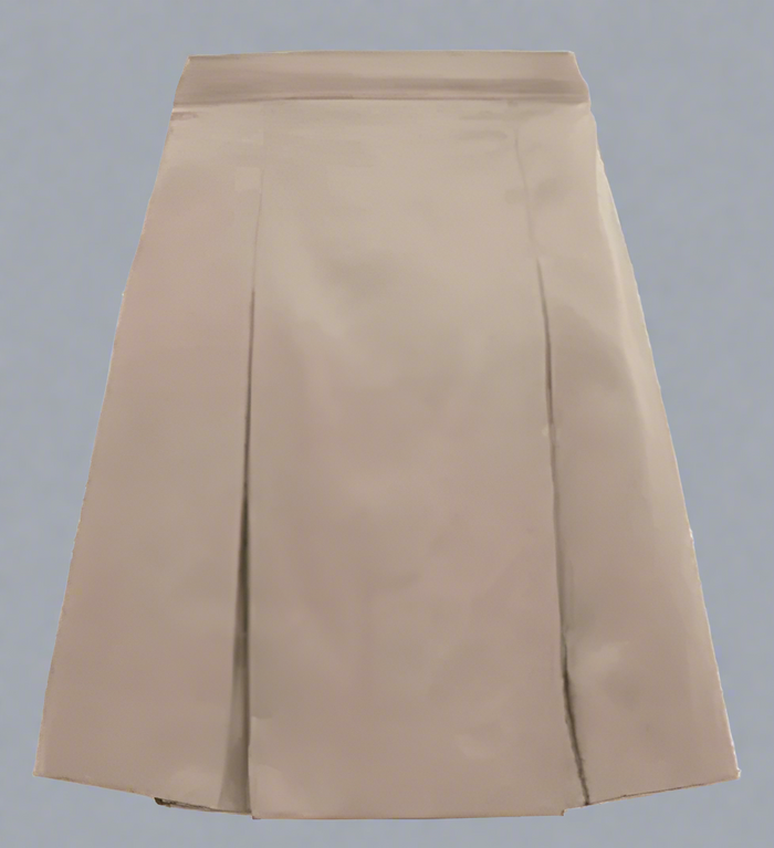 Khaki Kick Pleat Skirt