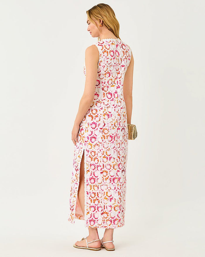 Lilly Pulitzer - Kitt Maxi Shift Dress - Resort White Pansy Fansy