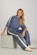 Knit Pants with Contrast Side Tape