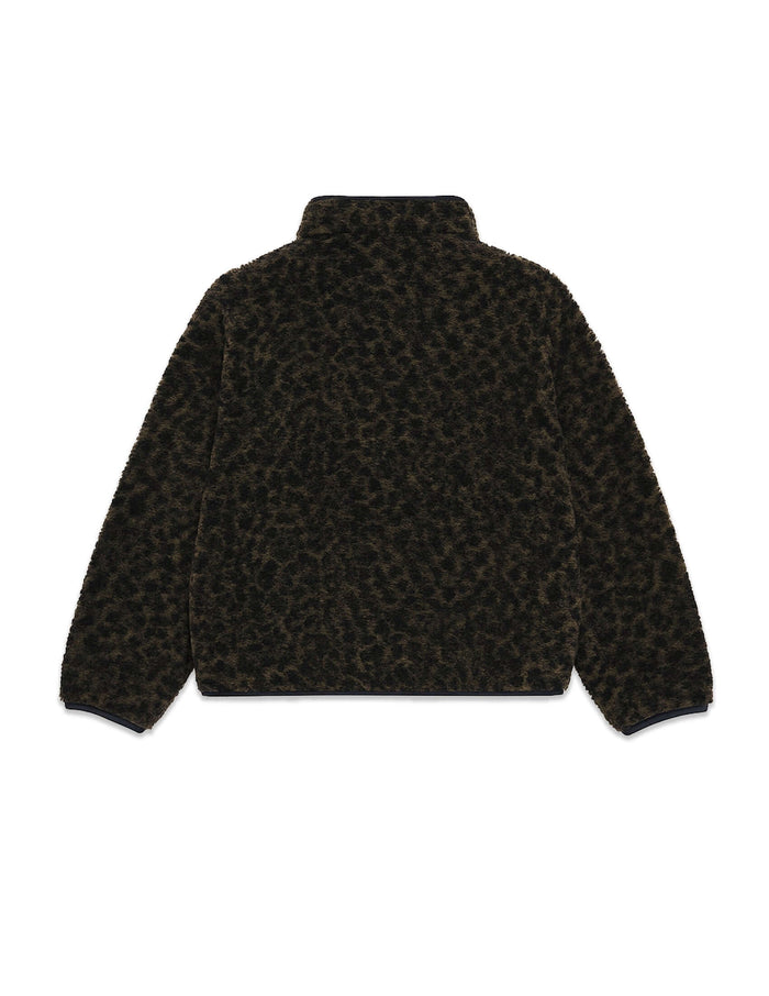 Éclectique leopard fleece jacket back view