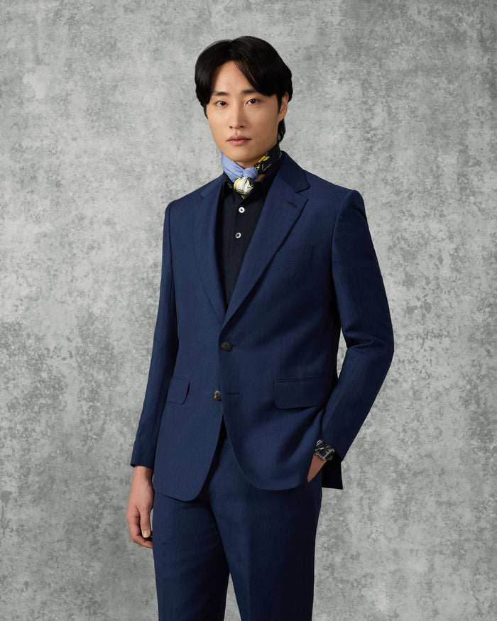 Lewis Wool & Linen Suit Navy