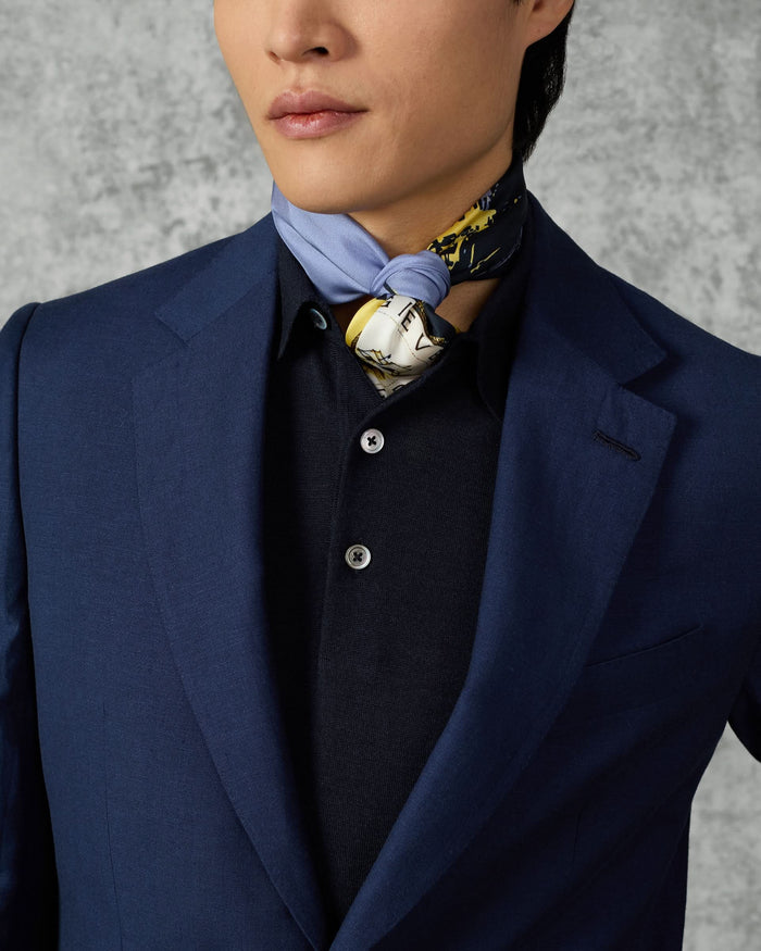 Lewis Wool & Linen Suit Navy