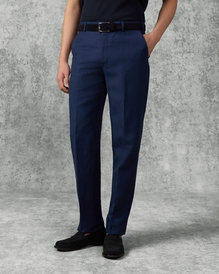 Lewis Wool & Linen Suit Navy